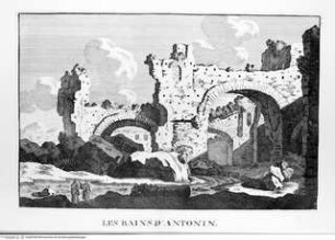 Les restes de l'ancienne Rome, recherchez avec soin , mesurez, dessinez sur les lieux, et gravez par feu Bonaventure d'Overbeke, ..., 2. Buch, Tafel b. 42.: Les Bains d'Antonin.