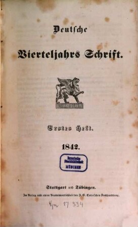 Deutsche Vierteljahrs-Schrift. 1842,1/2