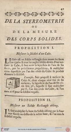 Des la Stereometrie ou de la Mesure des Corps Solides