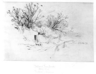 Landschaftsstudie : Landschaftsstudie. Bleistiftzeichnung; 12,2 x 18,8 cm (1874; E. Leonhardi). Freiberg: Stadt- und Bergbaumuseum 58/126