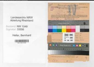 Entnazifizierung Bernhard Heller , geb. 11.09.1907 (Verwaltungsangestellter)