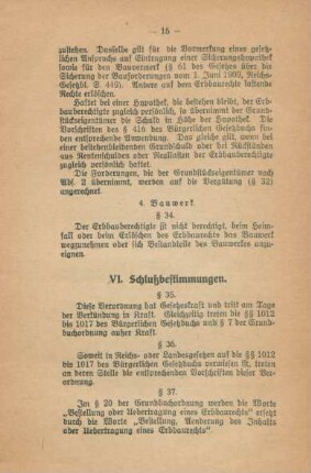VI. Schlußbestimmungen