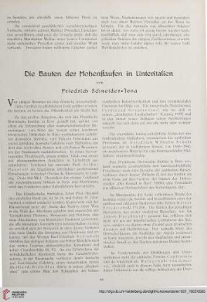 3/4: Die Bauten der Hohenstaufen in Unteritalien