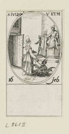 Feburar - Heilige Juliana, Blatt 14 der Folge "Les images de tous les saincts et saintes de l'année"
