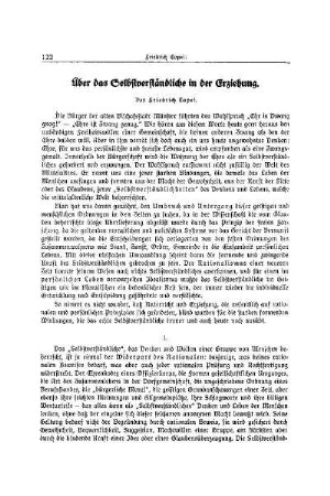 Über das Selbstverständliche in der Erziehung