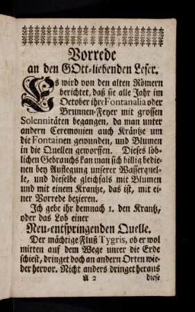 3-6, Vorrede an den Gott-liebenden Leser.