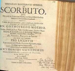 Discursus Inauguralis Medicus De Scorbuto
