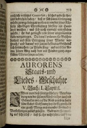 Aurorens Staats- und Liebes-Geschichte V. Buch.