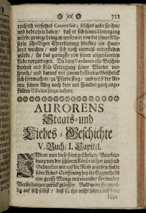 Aurorens Staats- und Liebes-Geschichte V. Buch.