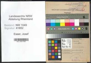 Entnazifizierung Josef Esser , geb. 18.04.1890 (Werkmeister)