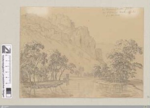Der Brucken und Reuterfelsen bey Weiler im Aach-Thal : 21. Apr. 1818