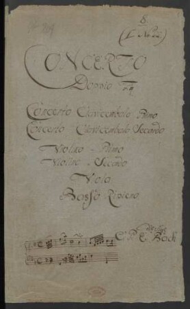 Konzerte; cemb (2), strings, [cor (2)]; F-Dur; H 408; Wq 46