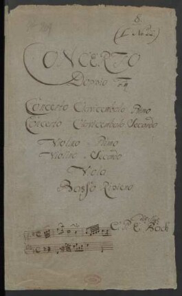 Konzerte; cemb (2), strings, [cor (2)]; F-Dur; H 408; Wq 46
