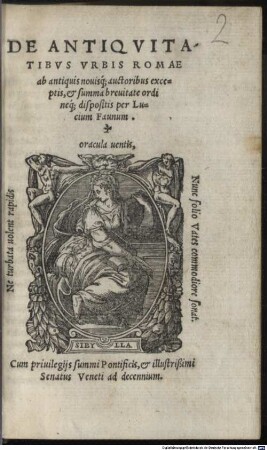 De Antiqvitatibvs Vrbis Romae