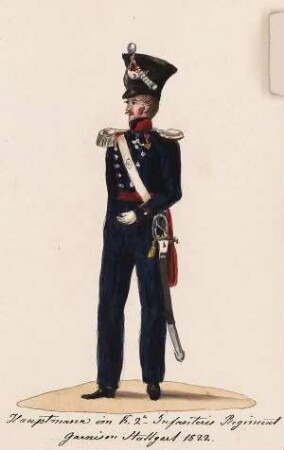 'Hauptmann im K(öniglichen) 2. Infanterie Regiment, Garnison Stuttgart 1822.'