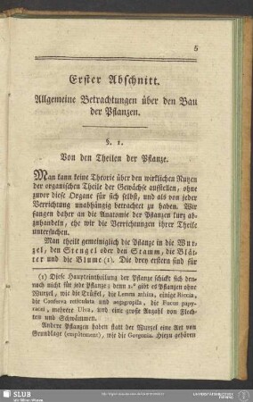 Erster Abschnitt. Allgemeine Betrachtungen über den Bau der Pflanzen