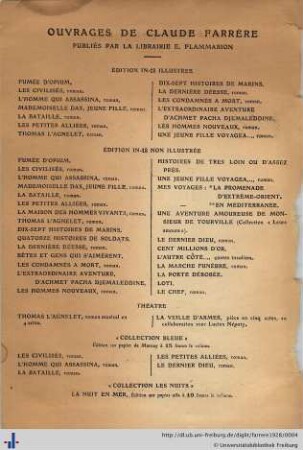 Ouvrages de Claude Farrère.