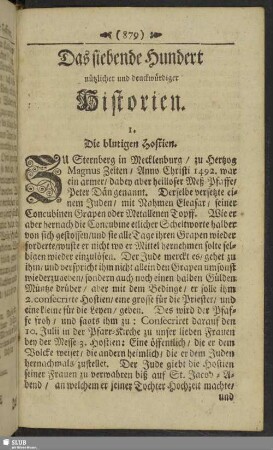 Das siebende Hundert nützlicher und deckwürdiger Historien