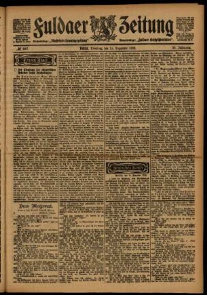 Erste Ausgabe vom Dienstag, den 15. Dezember 1903.