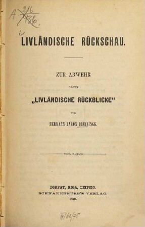 Livländische Rückschau