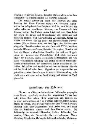 Anordnung des Kabinets