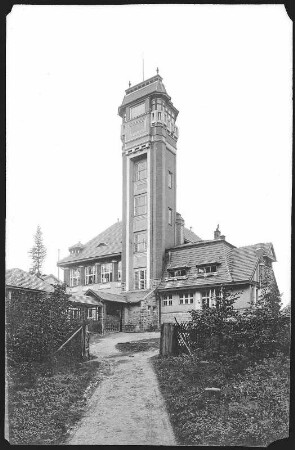 Karlsbad. Café und Restaurant Aberg (1905) : Karlsbad. Café und Restaurant Aberg mit Aussichtsturm (1904-1905; Josef Waldert nach Entwurf von Rudolf Melichar)