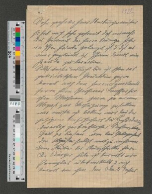 Brief an Werner von Melle