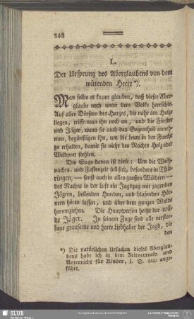 L. Der Ursprung des Aberglaubens von dem wütenden Heere
