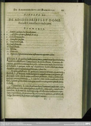 Titulus LI. De Adsessoribus Et Domesticis & Cancellariis iudicum