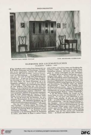 Harmonie des Gegensätzlichen
