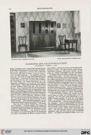 Harmonie des Gegensätzlichen