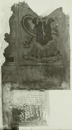 Spinett oder Virginal, Mailand 1569, Detail der Intarsien : Zustand vor der Restaurierung