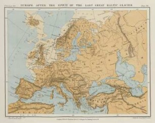 Plate XII. Europe After The Epoch Of The Last Great Baltic Glacier