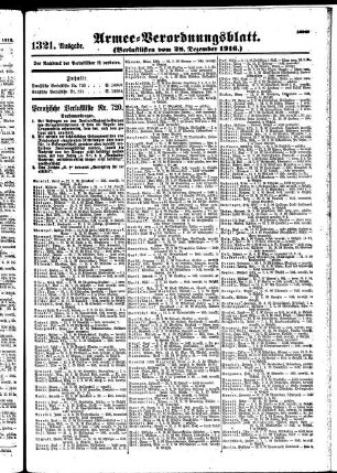 1321.Ausgabe. Donnerstag, 28. Dezember 1916