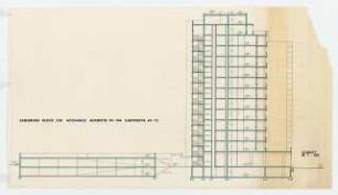 Erweiterung und Sanierung Ernst Reuter Siedlung, Berlin-Gesundbrunnen: Schnitt Hochhaus 1:100