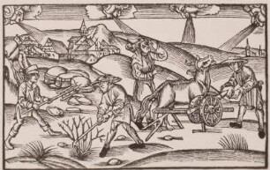 Bäuerliche Arbeiten, Holzschnitt, 1502