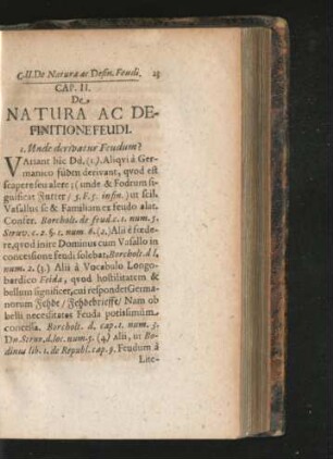 Cap. II. De Natura Ac Definitione Feudi.