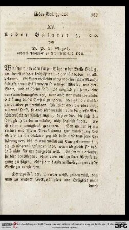 XV. Ueber Galater 3, 20
