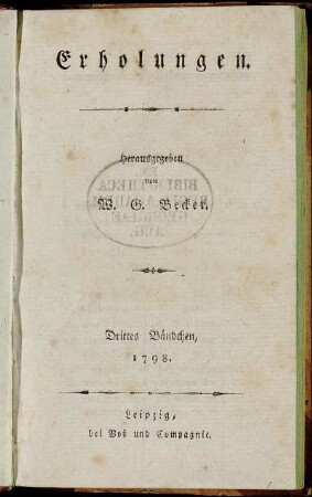 Drittes Bändchen, 1798.