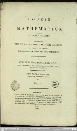 2: A Course Of Mathematics : In Three Volumes; Composed For The Use Of The Royal Military Academy, ...