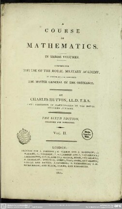 2: A Course Of Mathematics : In Three Volumes; Composed For The Use Of The Royal Military Academy, ...