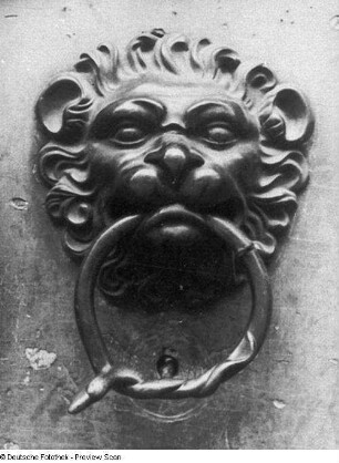 Türklopfer (Löwenkopf) : Türklopfer (Löwenkopf). Eisen. 18. Jahrhundert (?). Bautzen, Heringsgasse 3, Wohnhaus, Portal