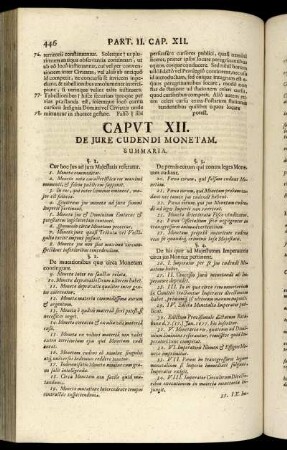 Caput XII. De Jure Cudendi Monetam.
