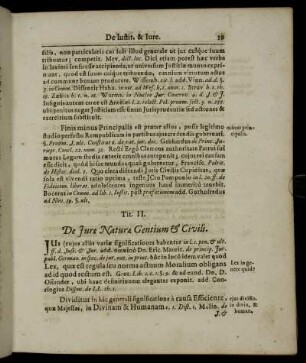 Tit. II. De Jure Naturæ Gentium & Civili.