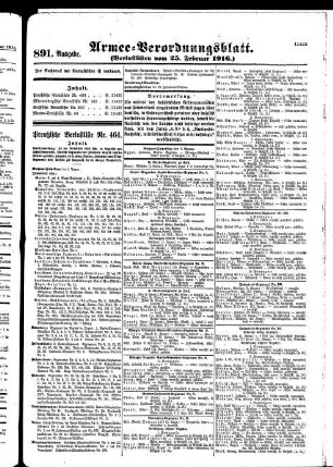 891. Ausgabe. Freitag, 25. Februar 1916