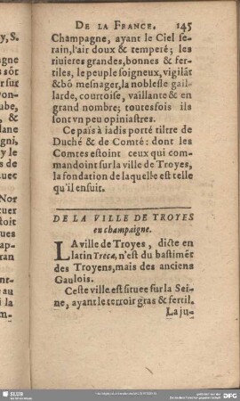 De La Ville De Troyes eu champaigne