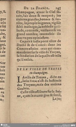 De La Ville De Troyes eu champaigne