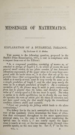 Explanation of a dynamical paradox.