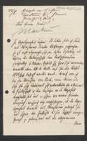 Brief von Carl Friedrich Philipp von Martius an Unbekannt