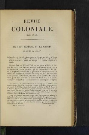 Le haut Senegal et la Gambine.